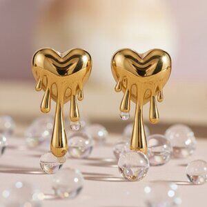 Chic Melting Heart Trendy Gifting Earrings | 18K Gold Plated Stainless Steel